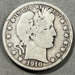 1910-S Barber Half Dollar, 90% silver