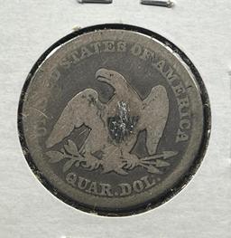 1858 Seated Liberty Quarter Dollar