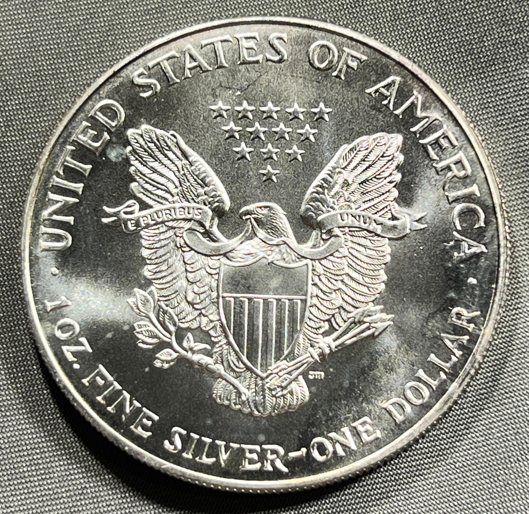 1994 US Silver Eagle Dollar Coin, .999 Fine Silver