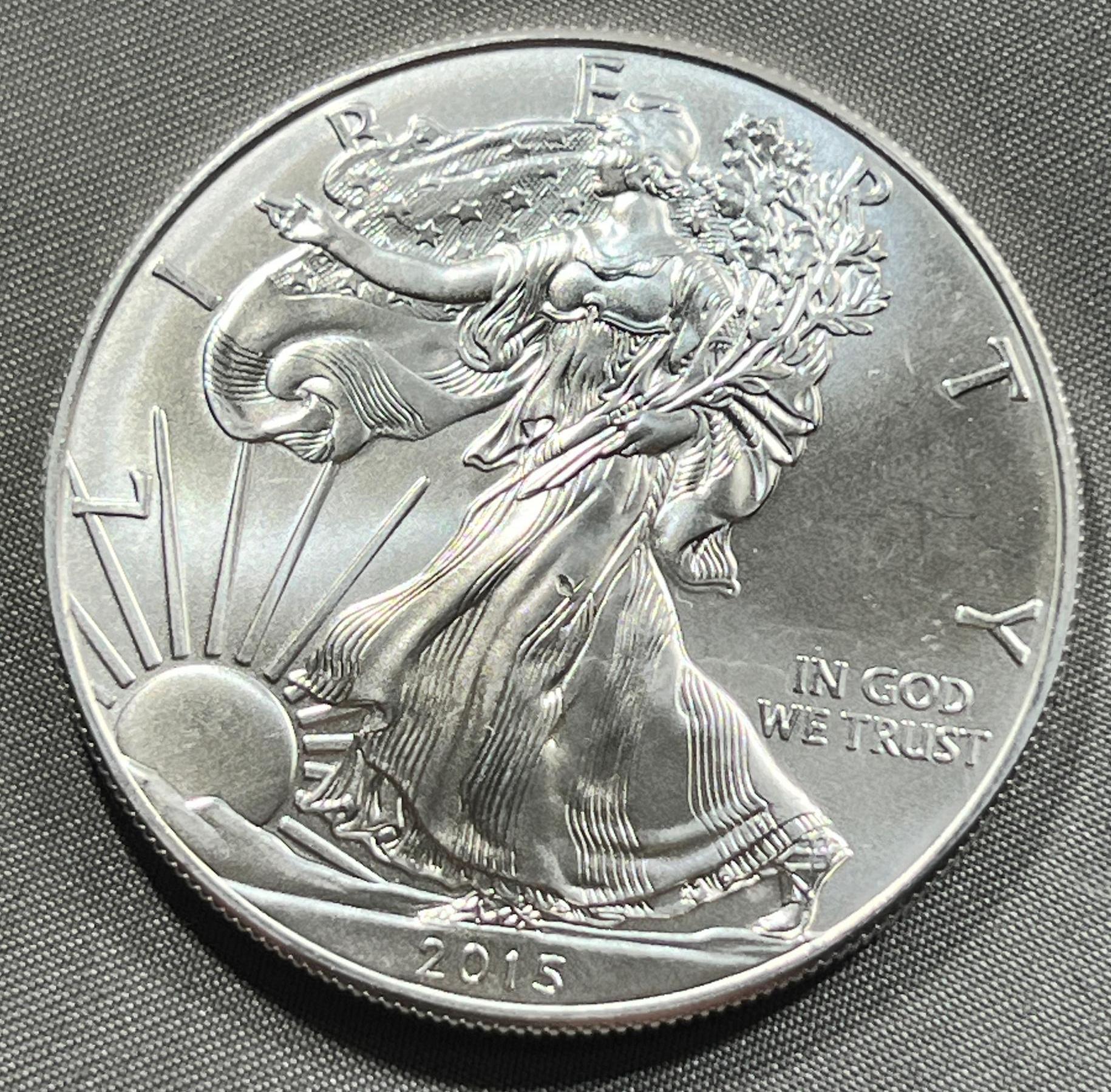 2015 US Silver Eagle Dollar Coin, .999 Fine Silver