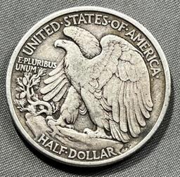 1918 US Walking Liberty Half Dollar, 90% Silver