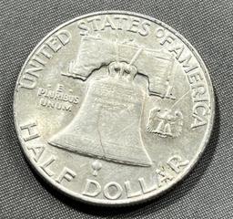 1952-D Benjamin Franklin Half Dollar, 90% Silver