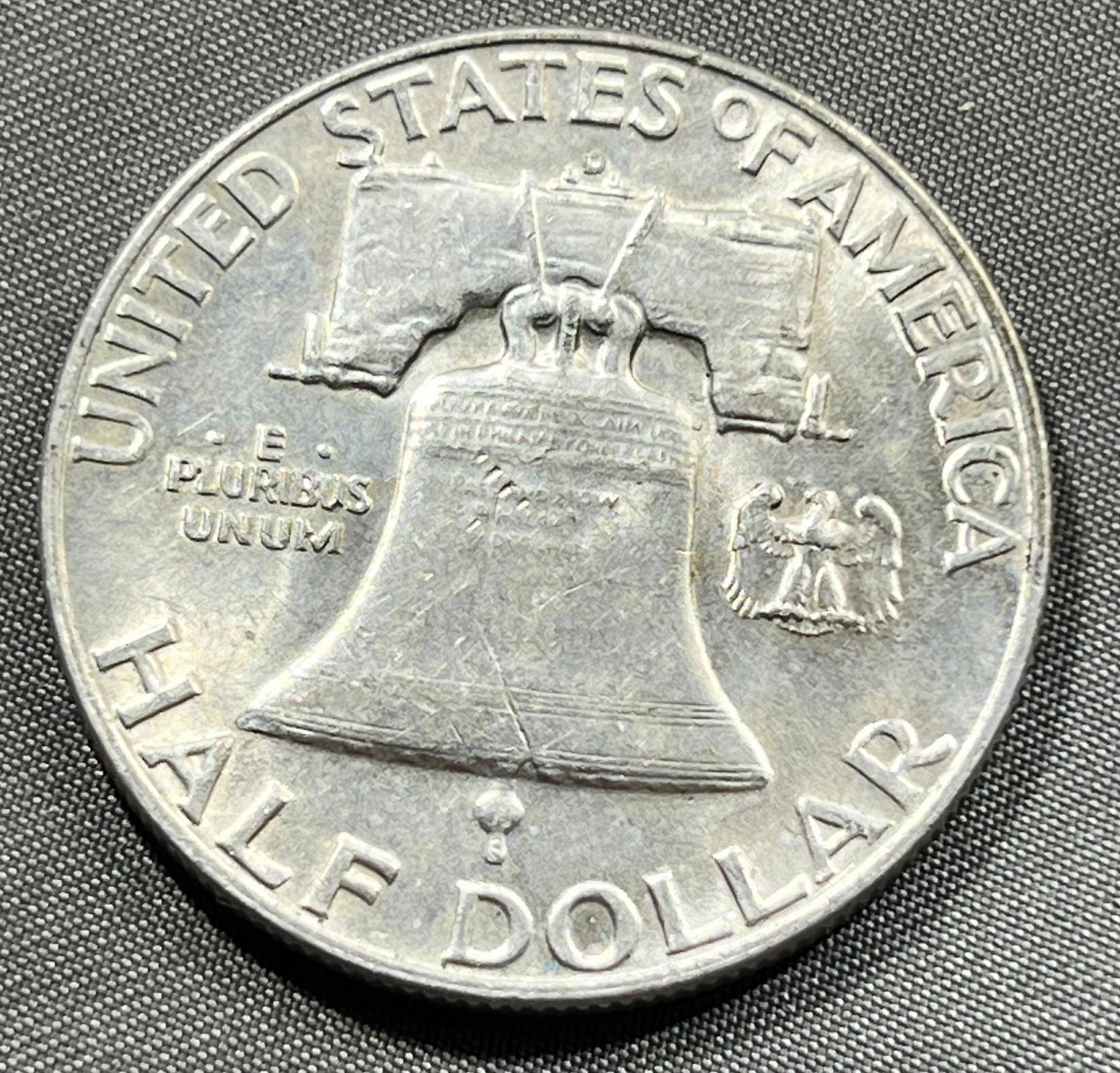 1953-D Benjamin Franklin Half Dollar, 90% Silver