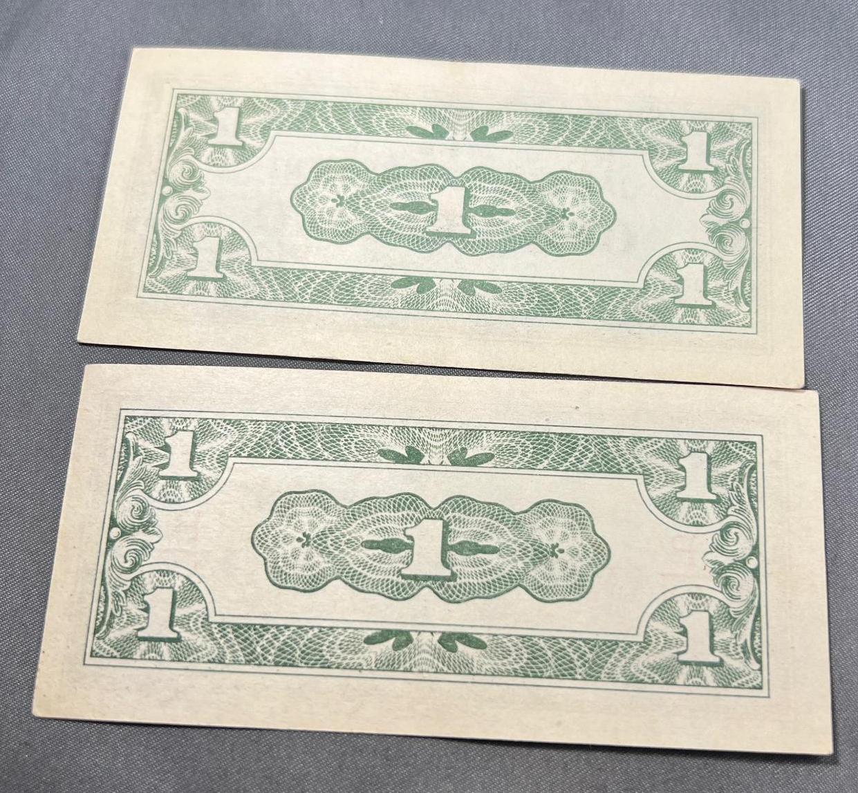 Pair of Japanese Government One Centavo Bank Notes, AU