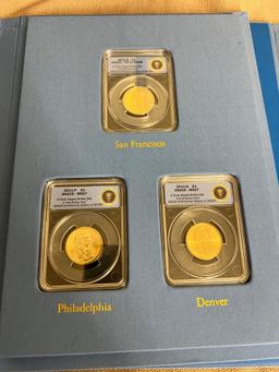 2011 Presidential Dollar set, includes each example in ANACS holders, Grant is. unopened, 12 coins