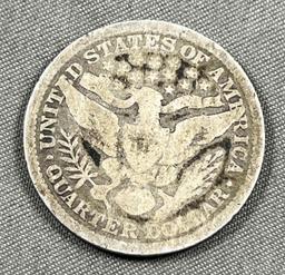 1895 Barber Quarter Dollar, 90% Silver