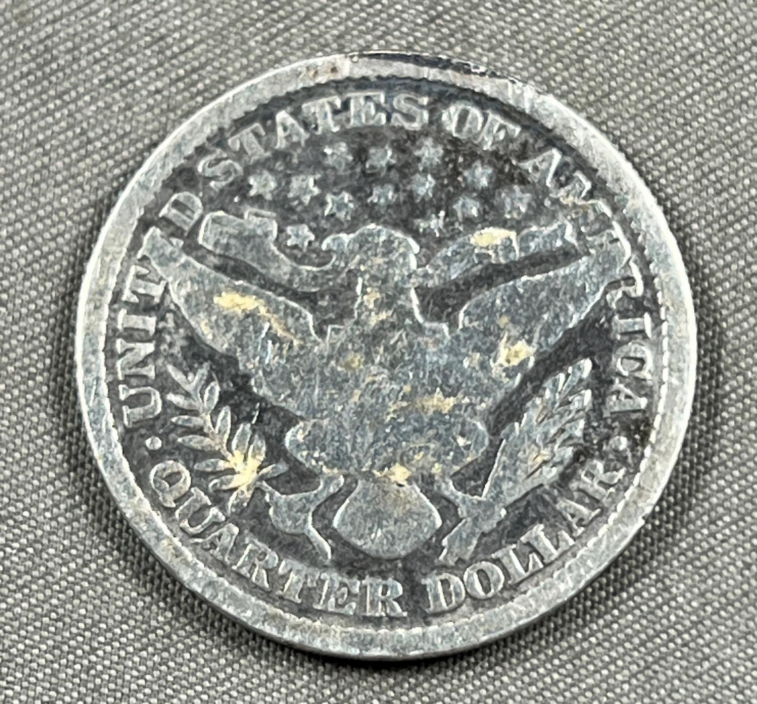 1899 Barber Quarter Dollar, 90% Silver