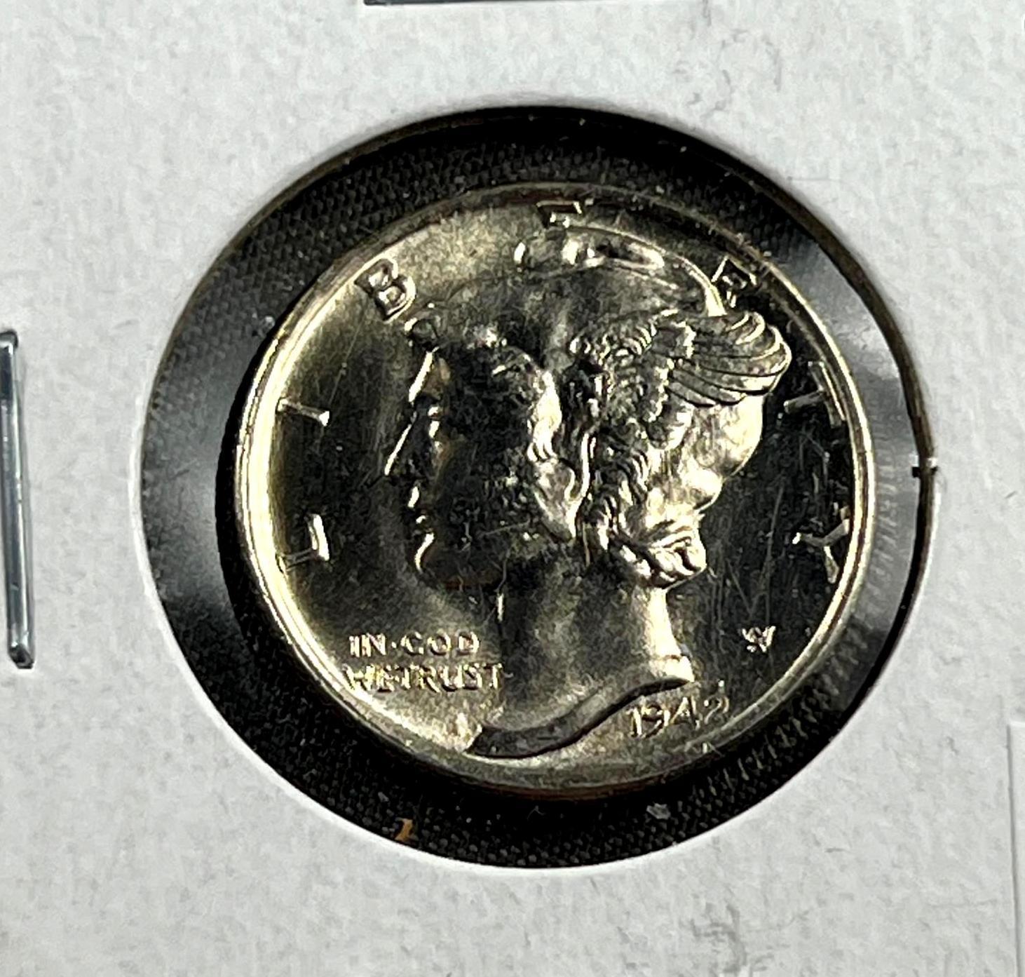 1942-S Mercury Dime, BU