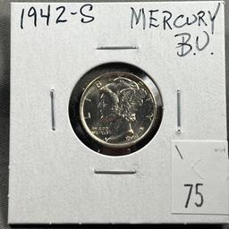 1942-S Mercury Dime, BU