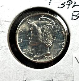 1943-S Mercury Dime, Choice BU, Full Split Bands