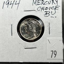 1944 Mercury Dime, Choice BU