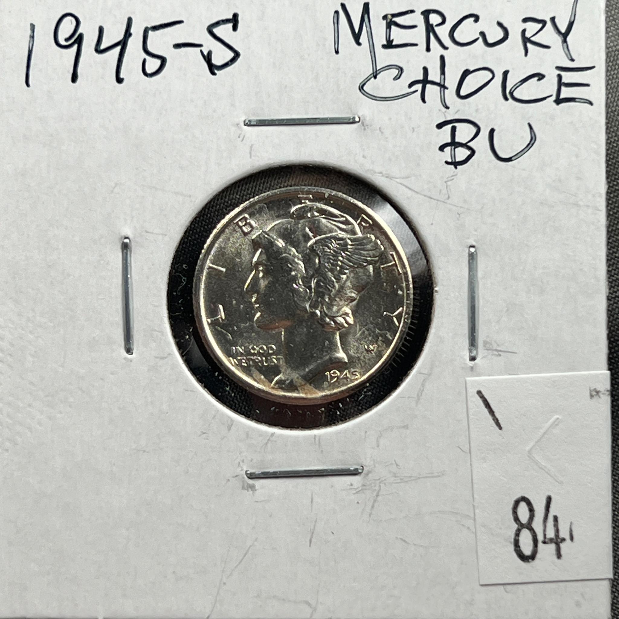 1945-S Mercury Dime, Choice BU