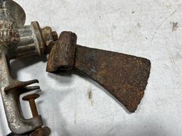 Pair of Keen Kutter Food Processors and hand forged hatchet head, needs repair