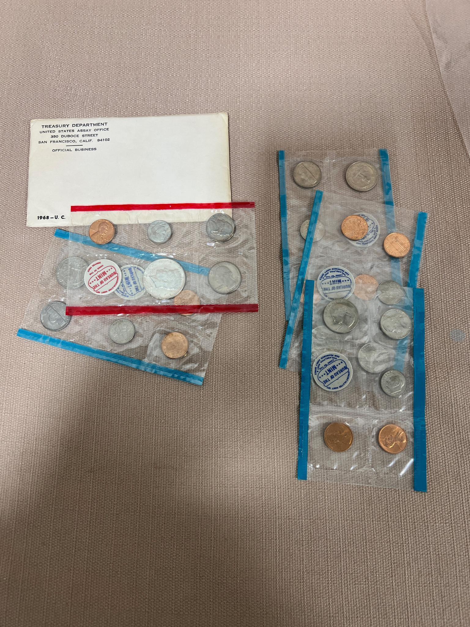 1968 complete P and D MINT set and 3- 1968 D ONLY mint sets