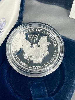 2005-W Proof US Silver Eagle in Mint box, .999 fine silver