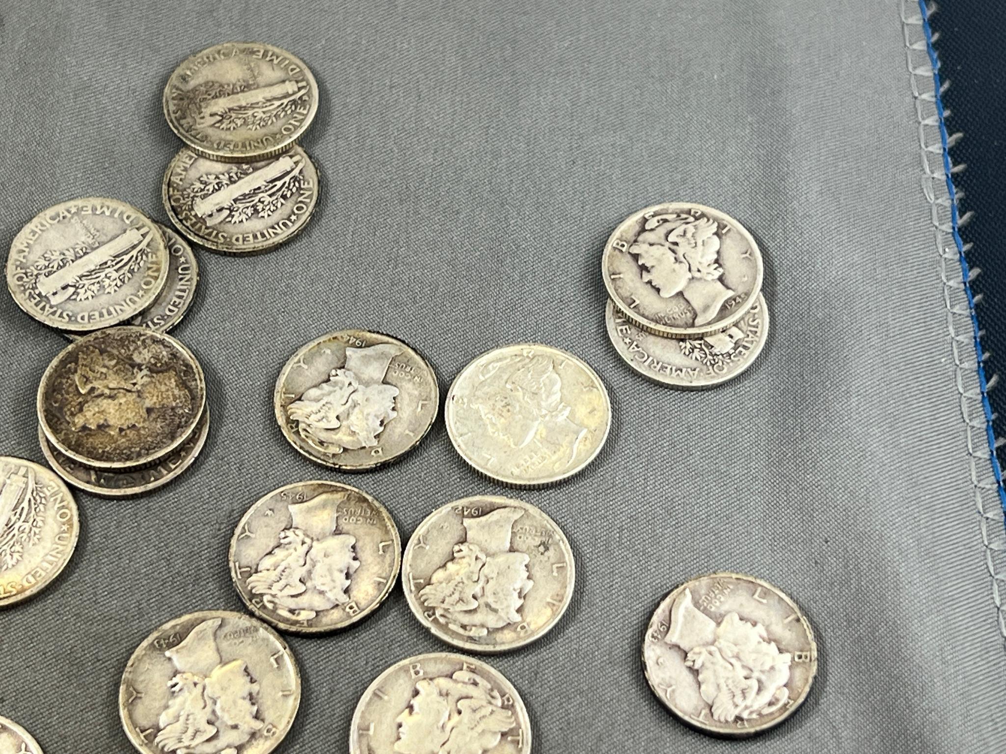 22- Asst. Date 90% Silver Mercury Dimes