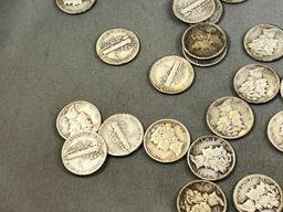 22- Asst. Date 90% Silver Mercury Dimes