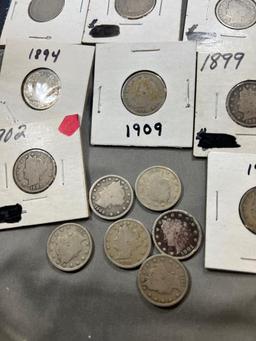 20- Asst. date V Nickels, including semi key 1912-D Nickel