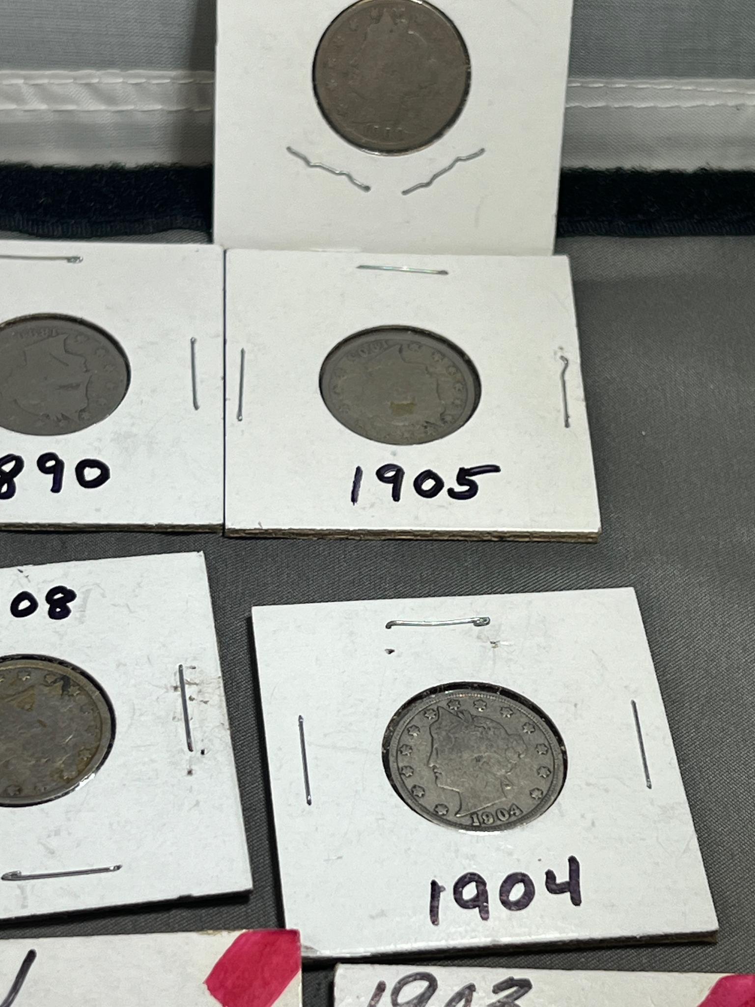 20- Asst. date V Nickels, including semi key 1912-D Nickel