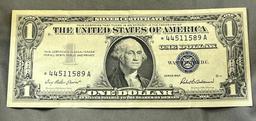 1957 One Dollar Silver Star Note Certificate, minimal circulation