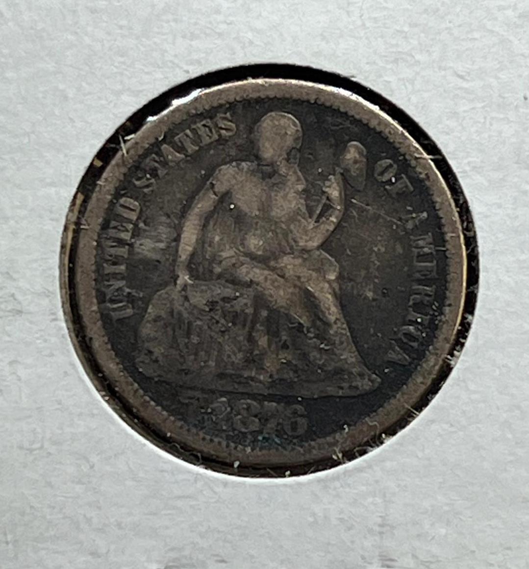 1876 Seated Liberty Dime