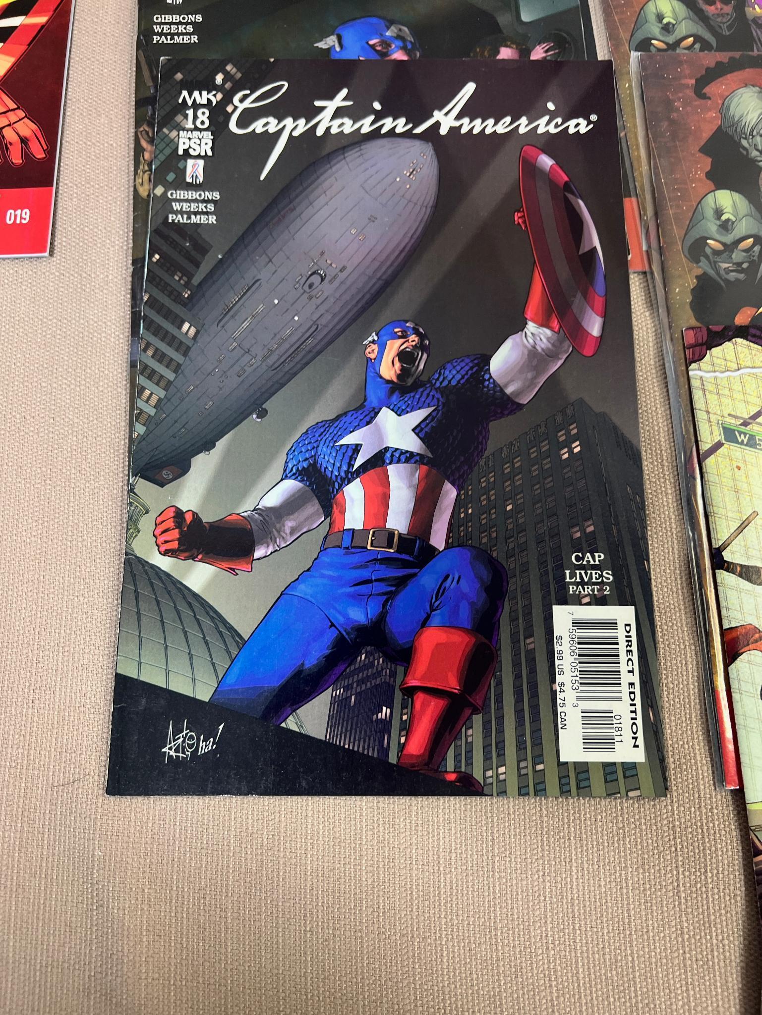 19- Captain America comic books some early and some newer, see all pics