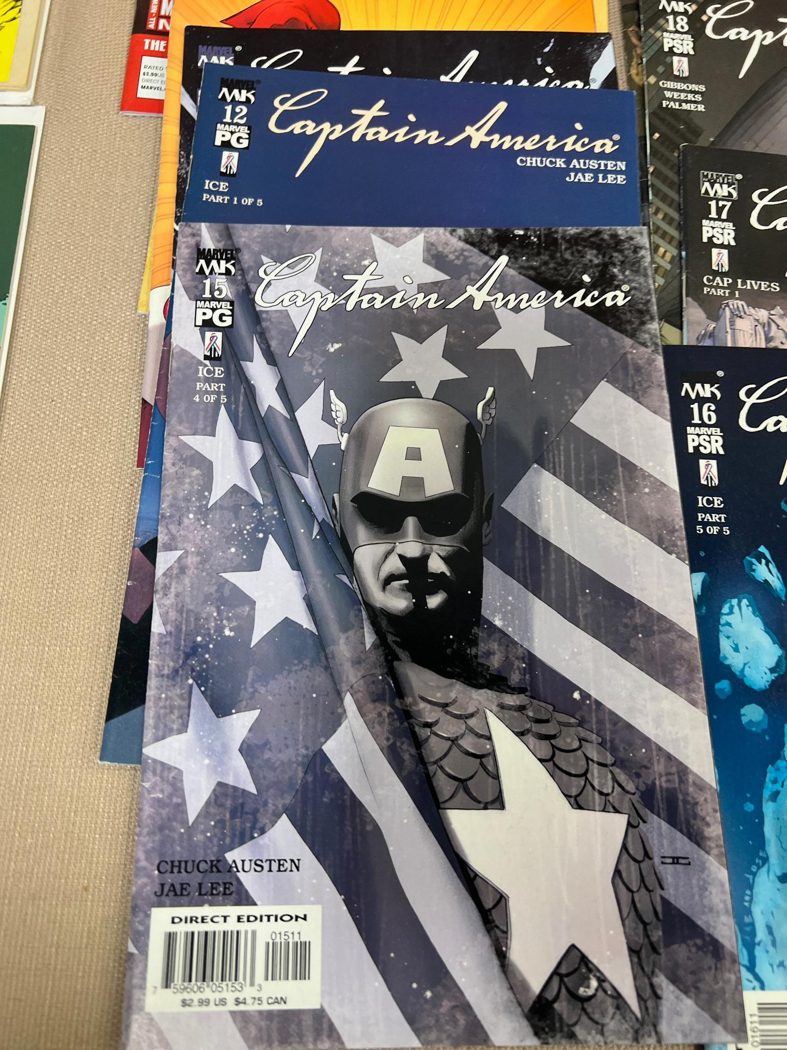 19- Captain America comic books some early and some newer, see all pics