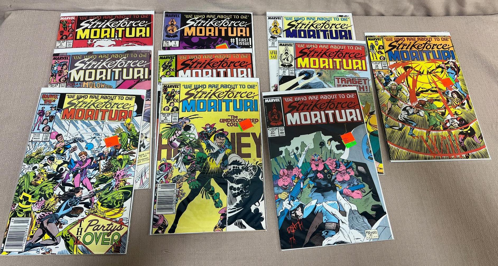 10- Strikeforce Morituri Comic Books incl no. 1 among others