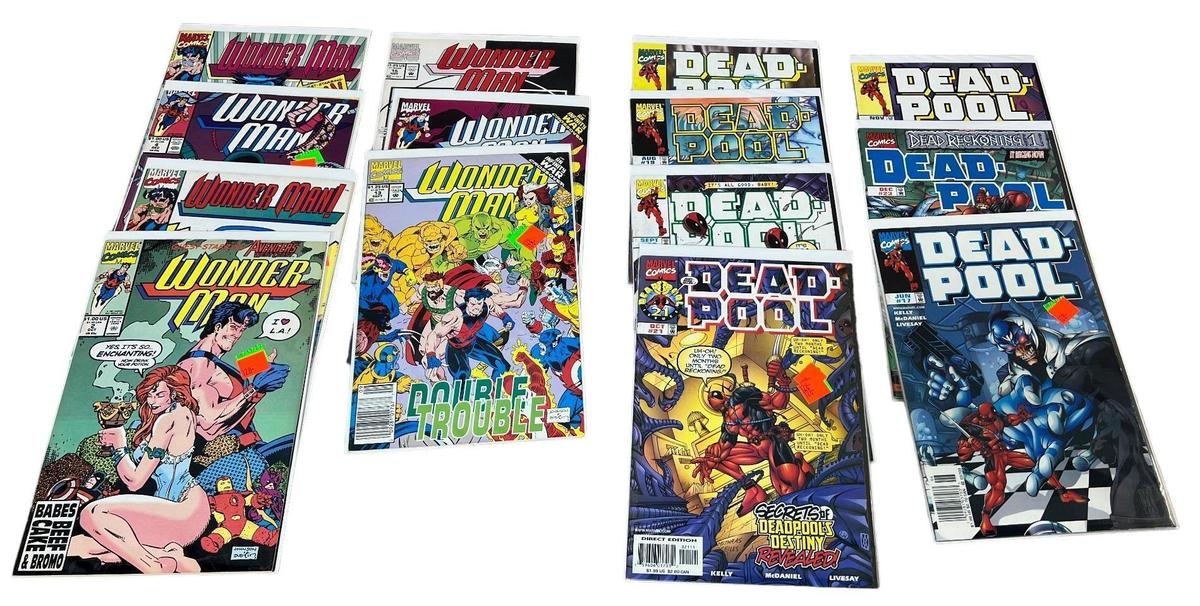 7- Deadpool and 7 Wonder Man Comic books