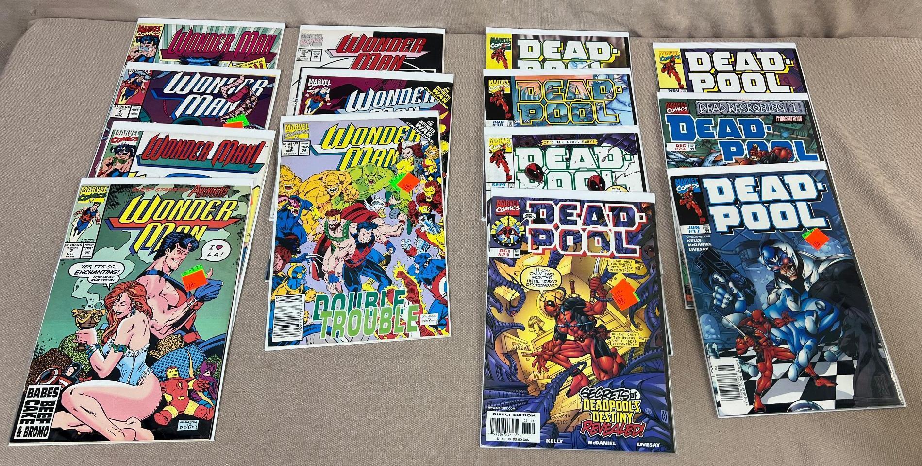 7- Deadpool and 7 Wonder Man Comic books