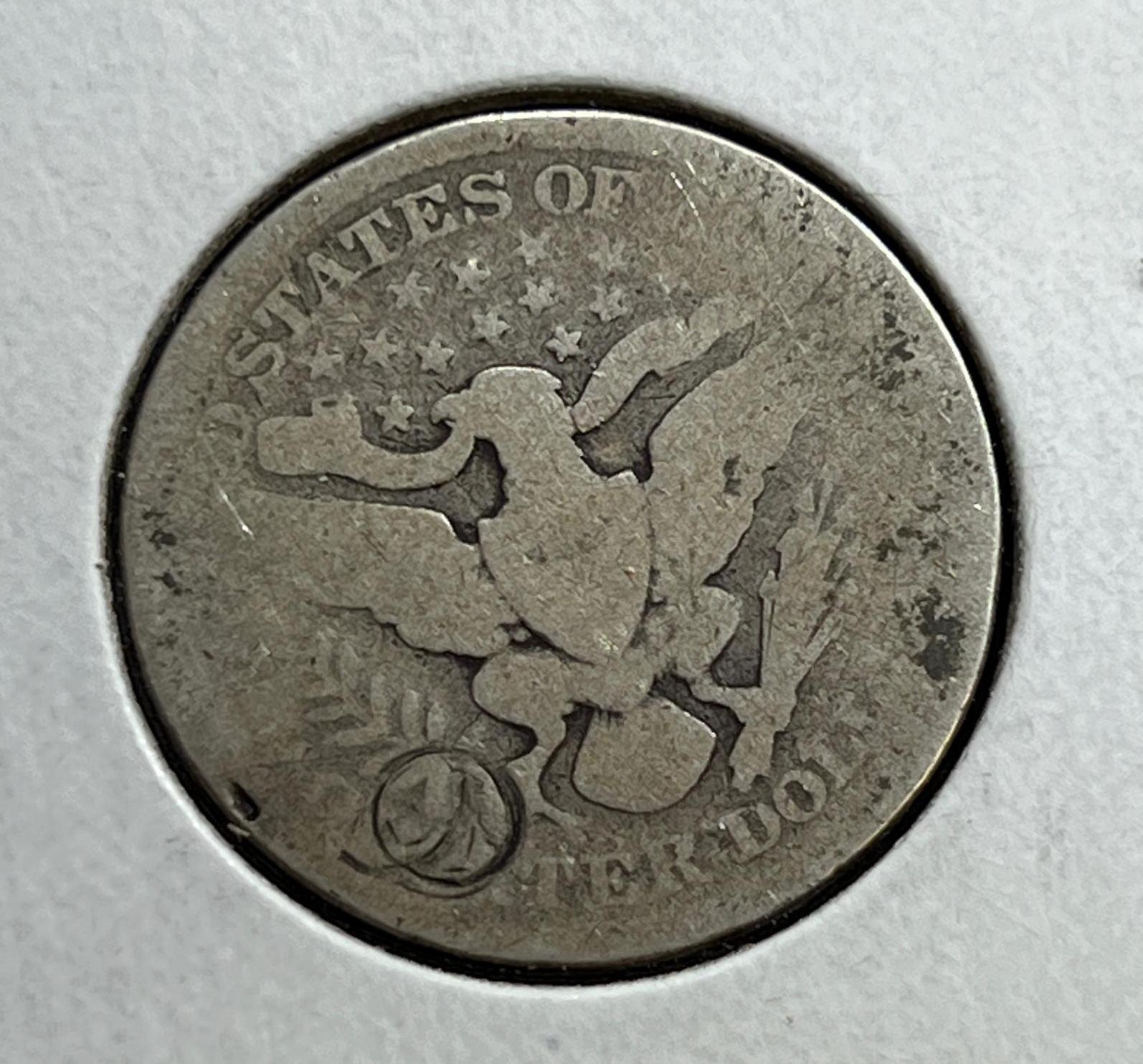 1896-O Barber Quarter Dollar, 90% silver