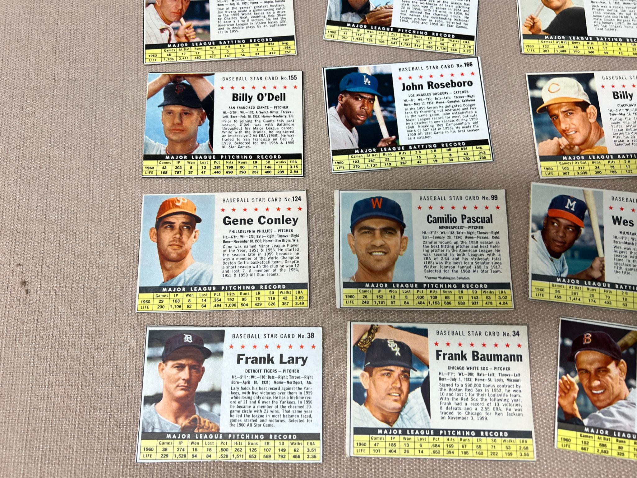 26- 1961 Post Cereal Baseball Cards including Billy Martin, Hoyt Wilhelm, among others, HOF