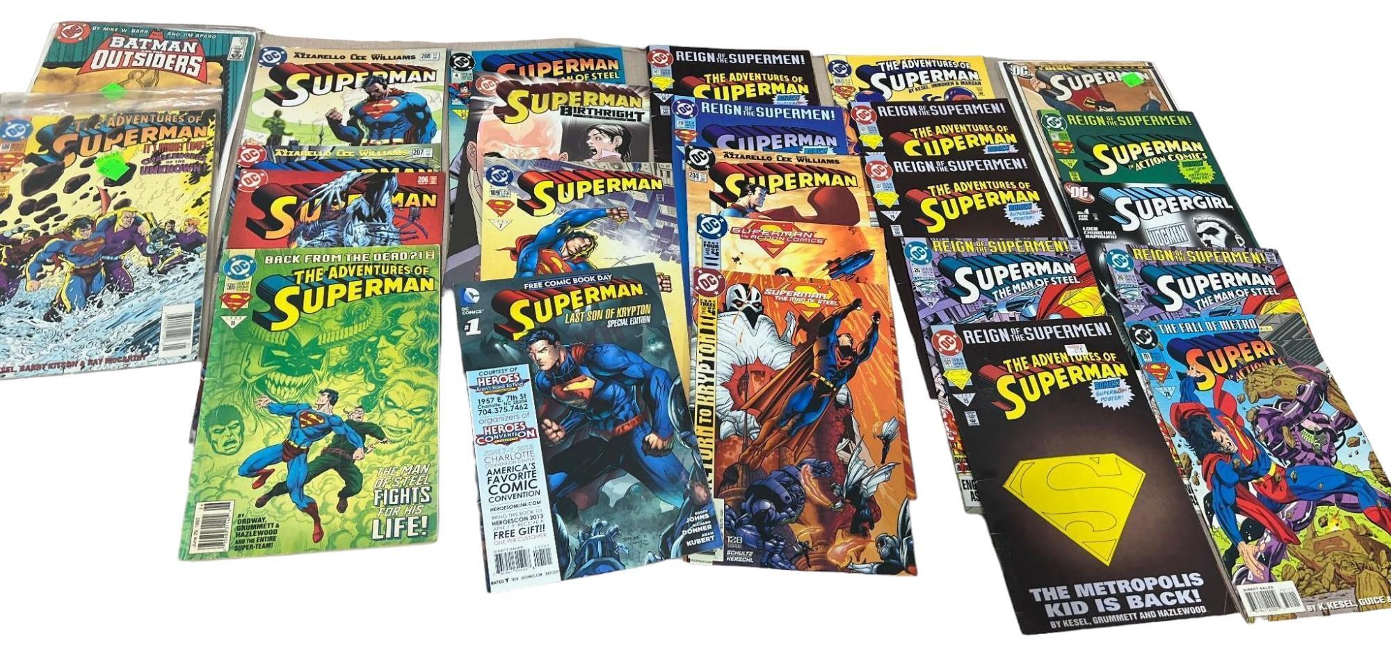 20+ Superman and related DC comics, plus a Batman Comic