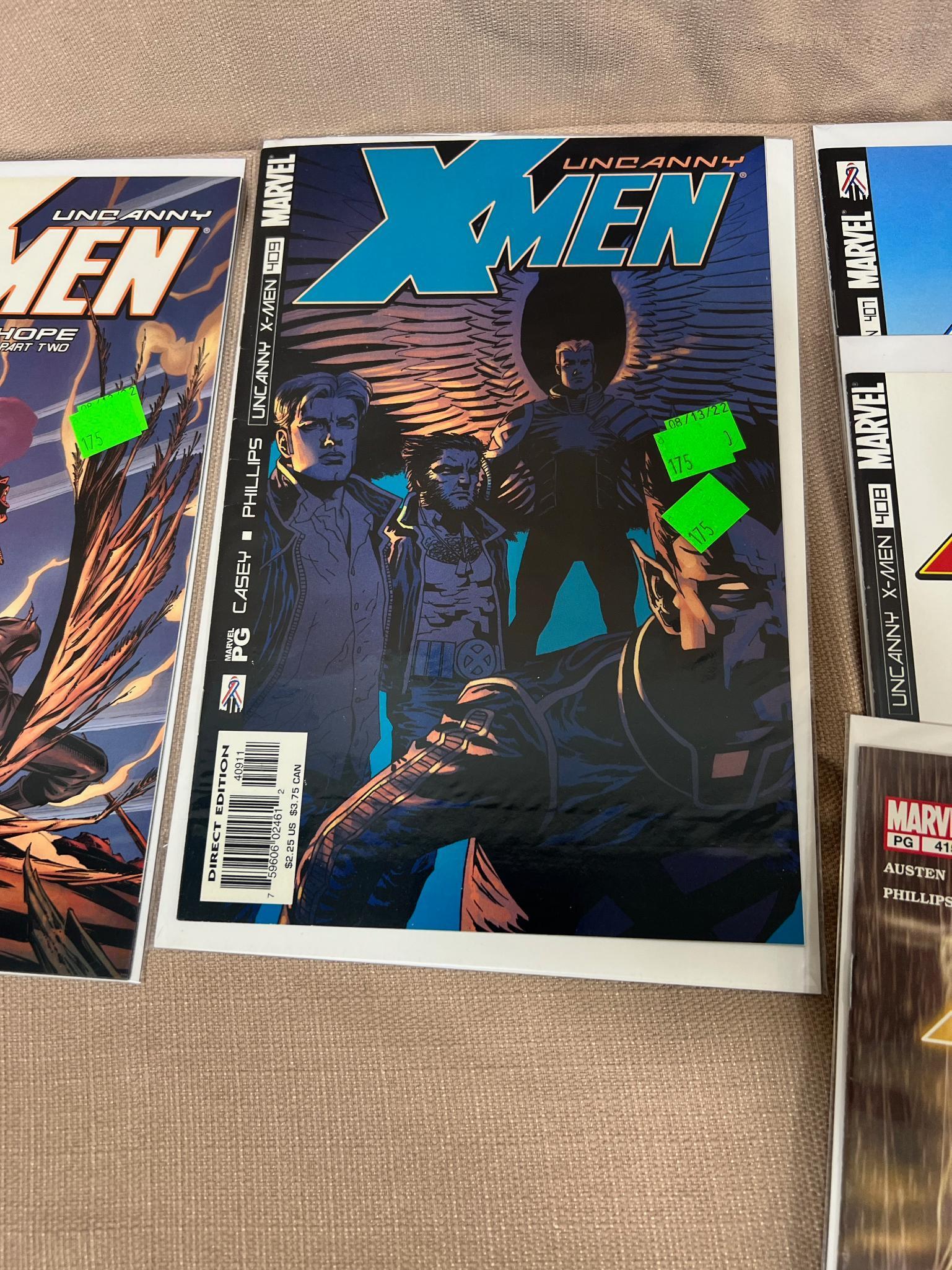 20+ Uncanny X-Men and related Comic Books issues 401-416, some dups, some gaps, see pics