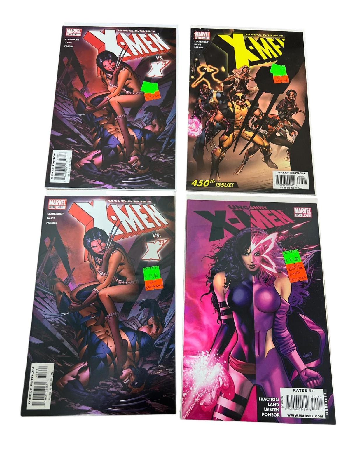 4- Better issues of Uncanny X-Men, 450, (2) 451, and 509