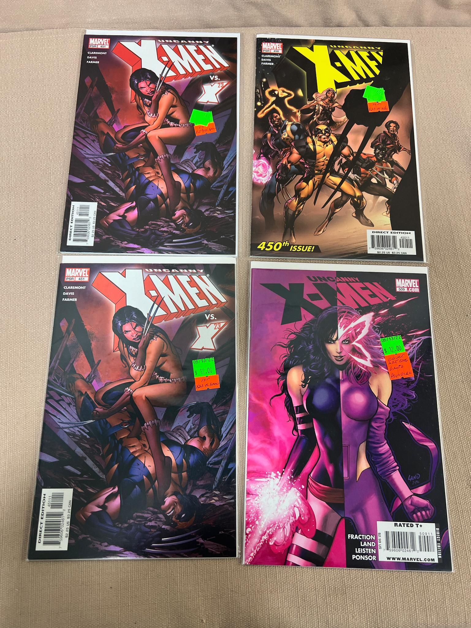4- Better issues of Uncanny X-Men, 450, (2) 451, and 509