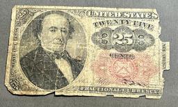 1874 25 CENT Fraction Currency Note