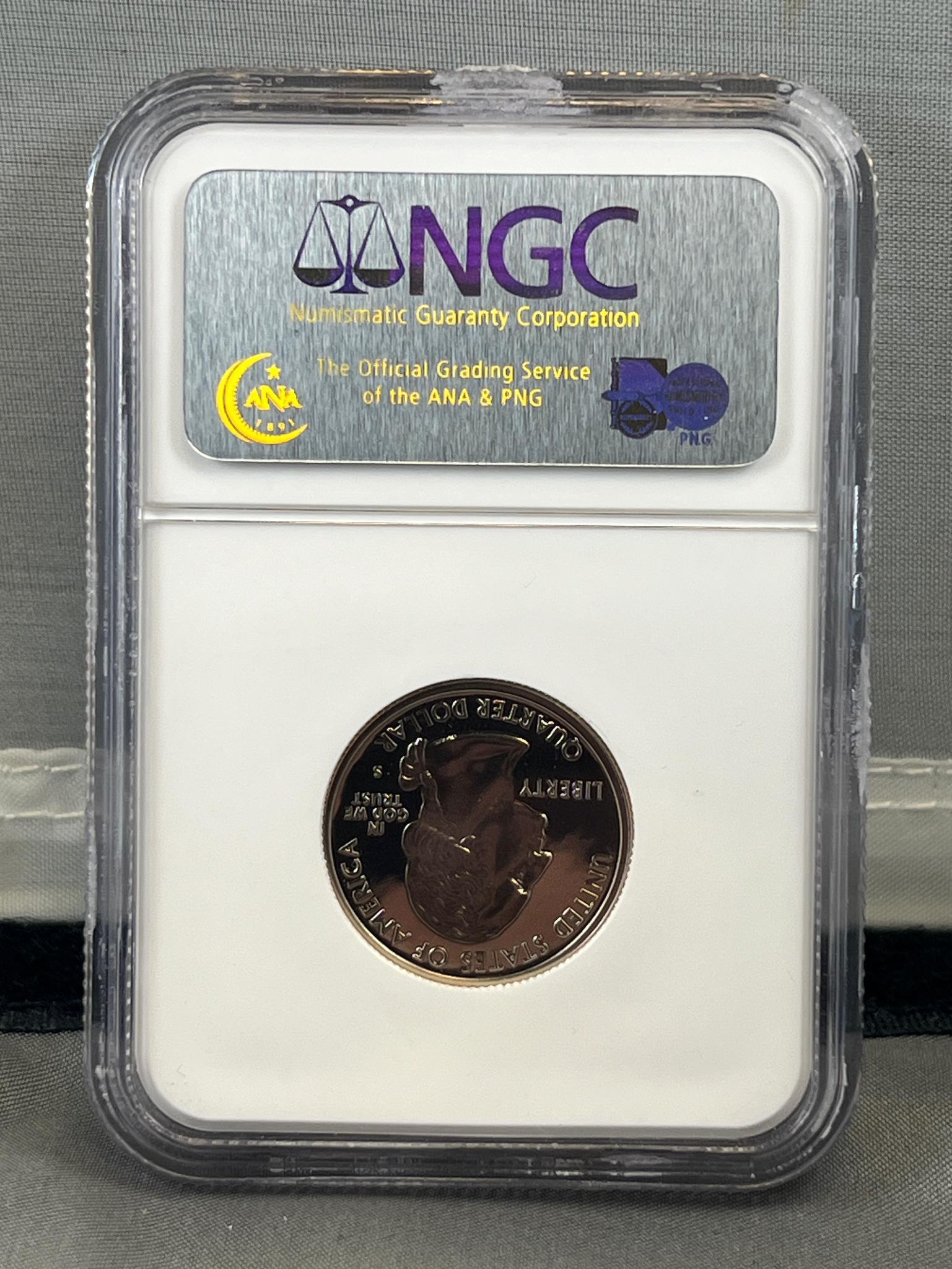 2001-S Clad Vermont Quarter in NGC PF69 Cameo holder