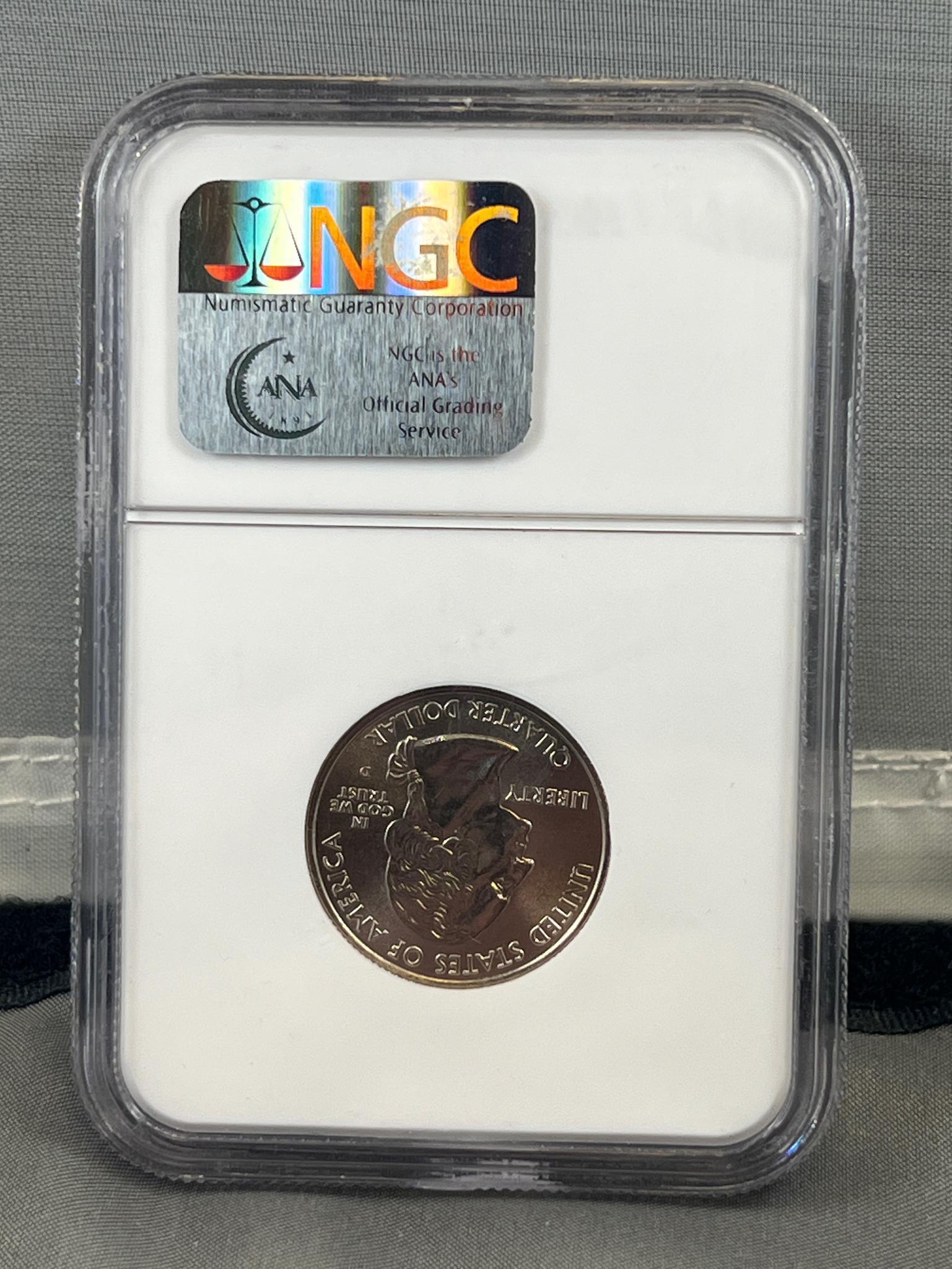 2001-D Rhode Island quarter in NGC MS66 holder