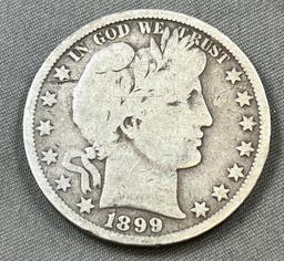 1899 Barber Half Dollar, 90% Silver