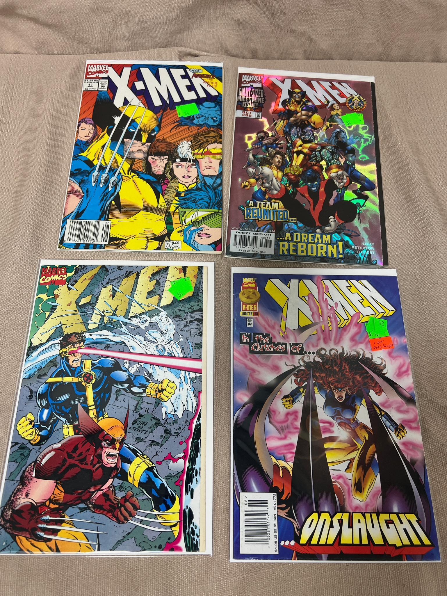 4- X-Men Comics, Giant Size #80, No. 11, no. 53 (1st Onslaught) and one other