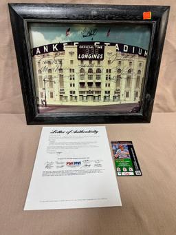 Yankees Greats Stadium Photo w/ multiple autographs including Paul O'Neill, and others, with PSA/...