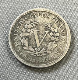 1883 No Cents Liberty V Nickel, First Year