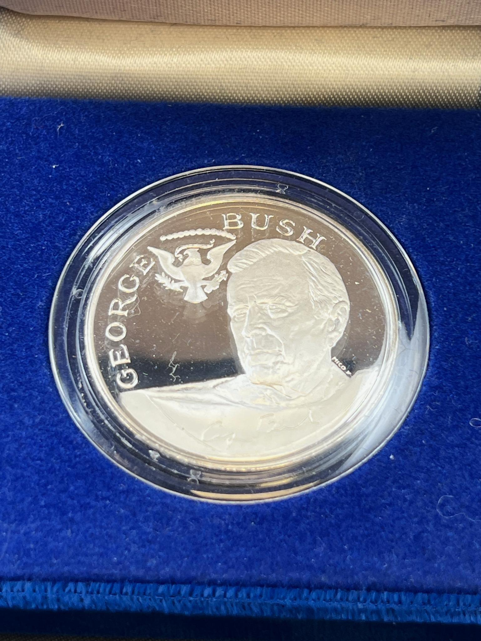 1989 George Bush Presidential medal, .999 Silver round