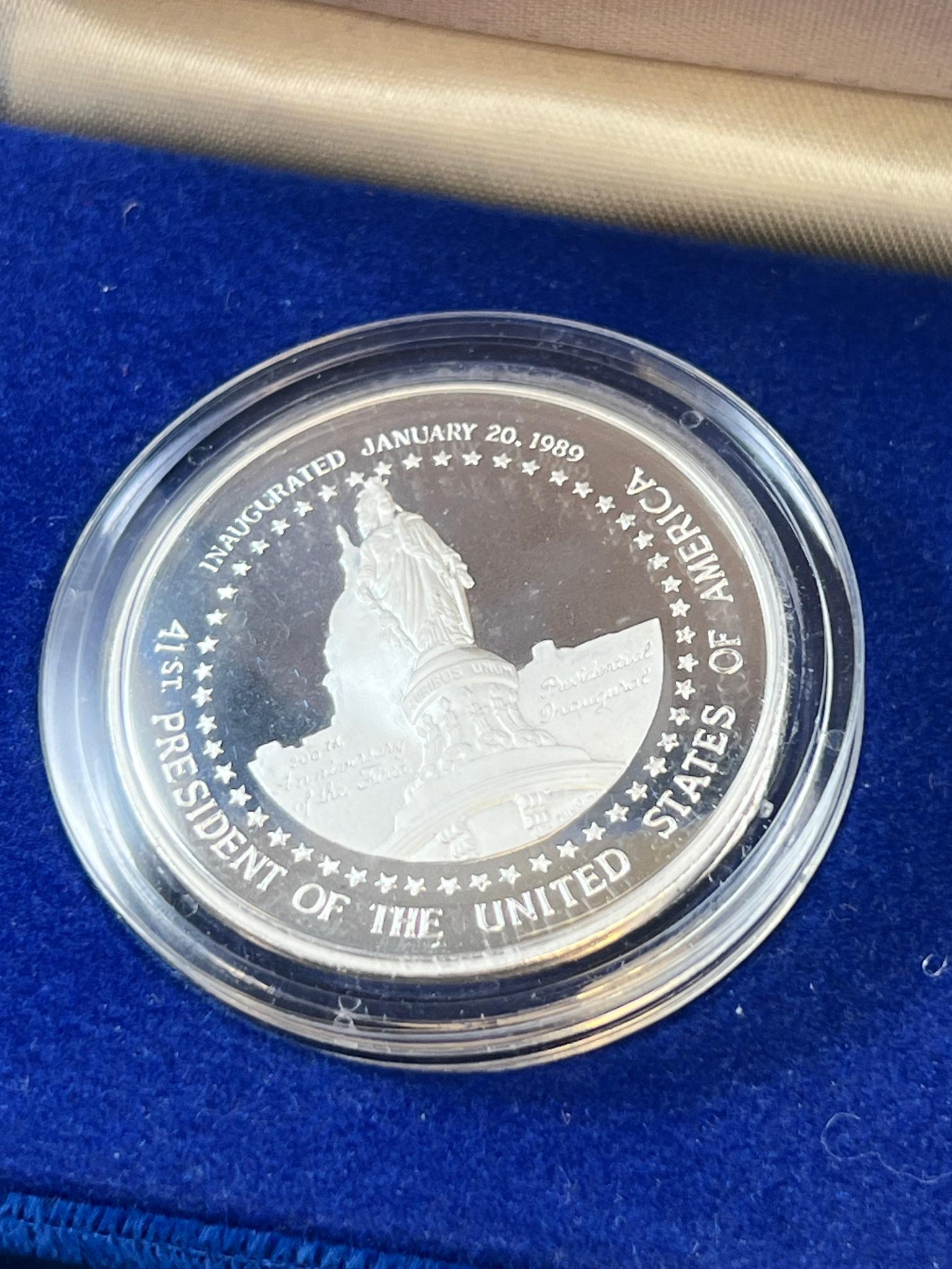 1989 George Bush Presidential medal, .999 Silver round