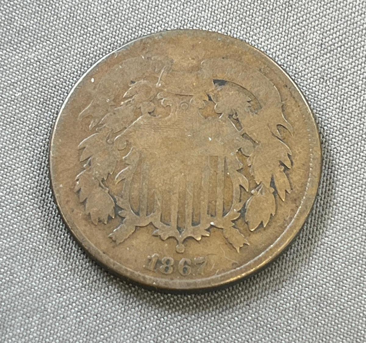 1867 US 2 Cent Piece