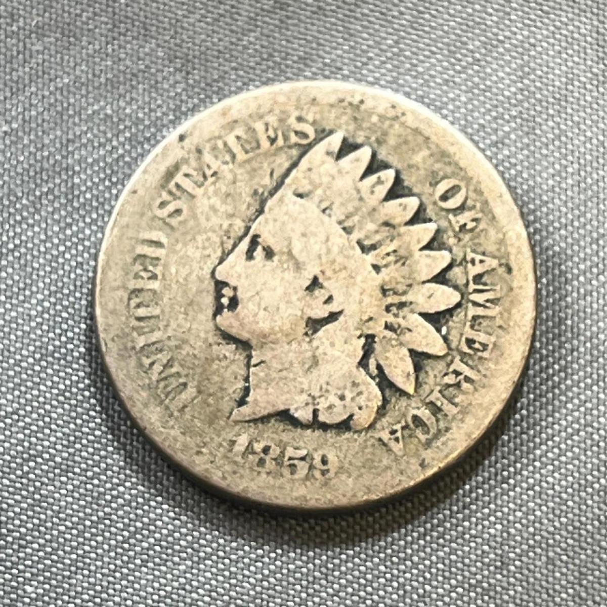 1859 Indianhead Cent, first year issue