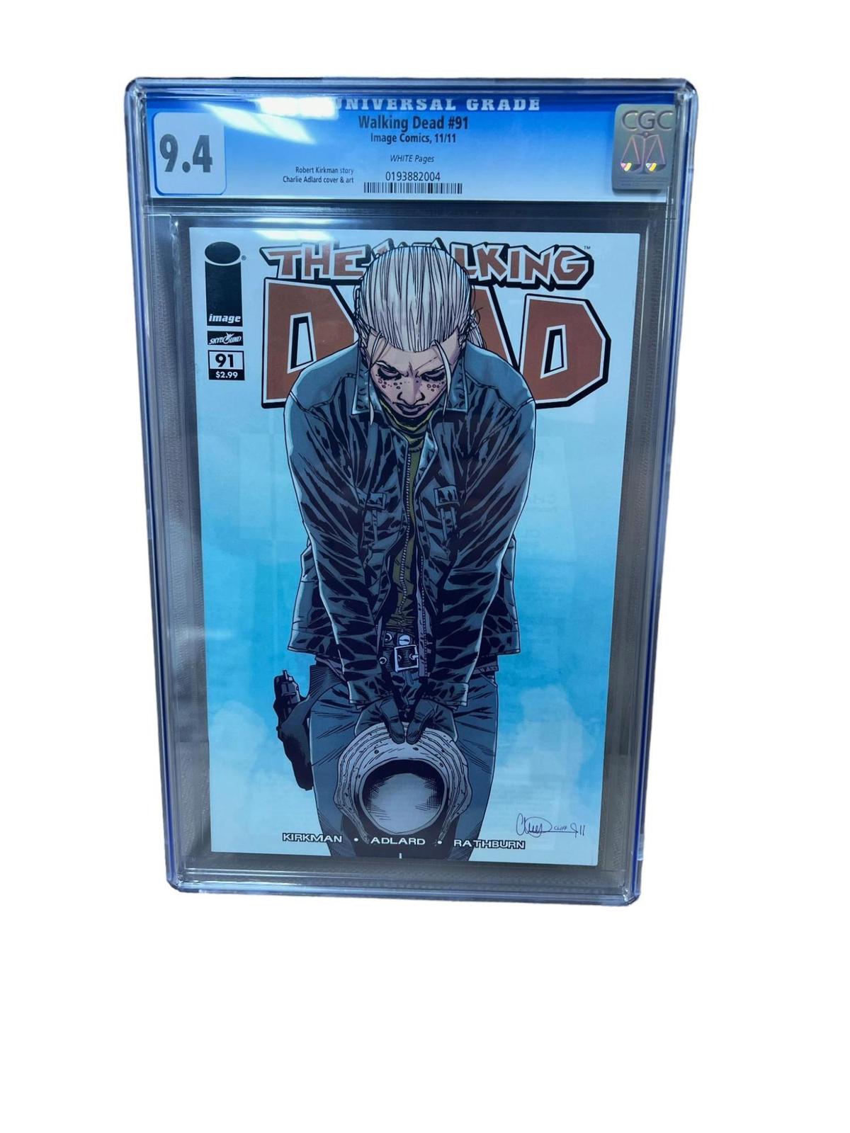 Walking Dead #91 comic book graded 9.4 in CGC Holder