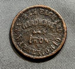 W& A.J. Packard Hardware and Iron Civil War Token Youngstown Ohio