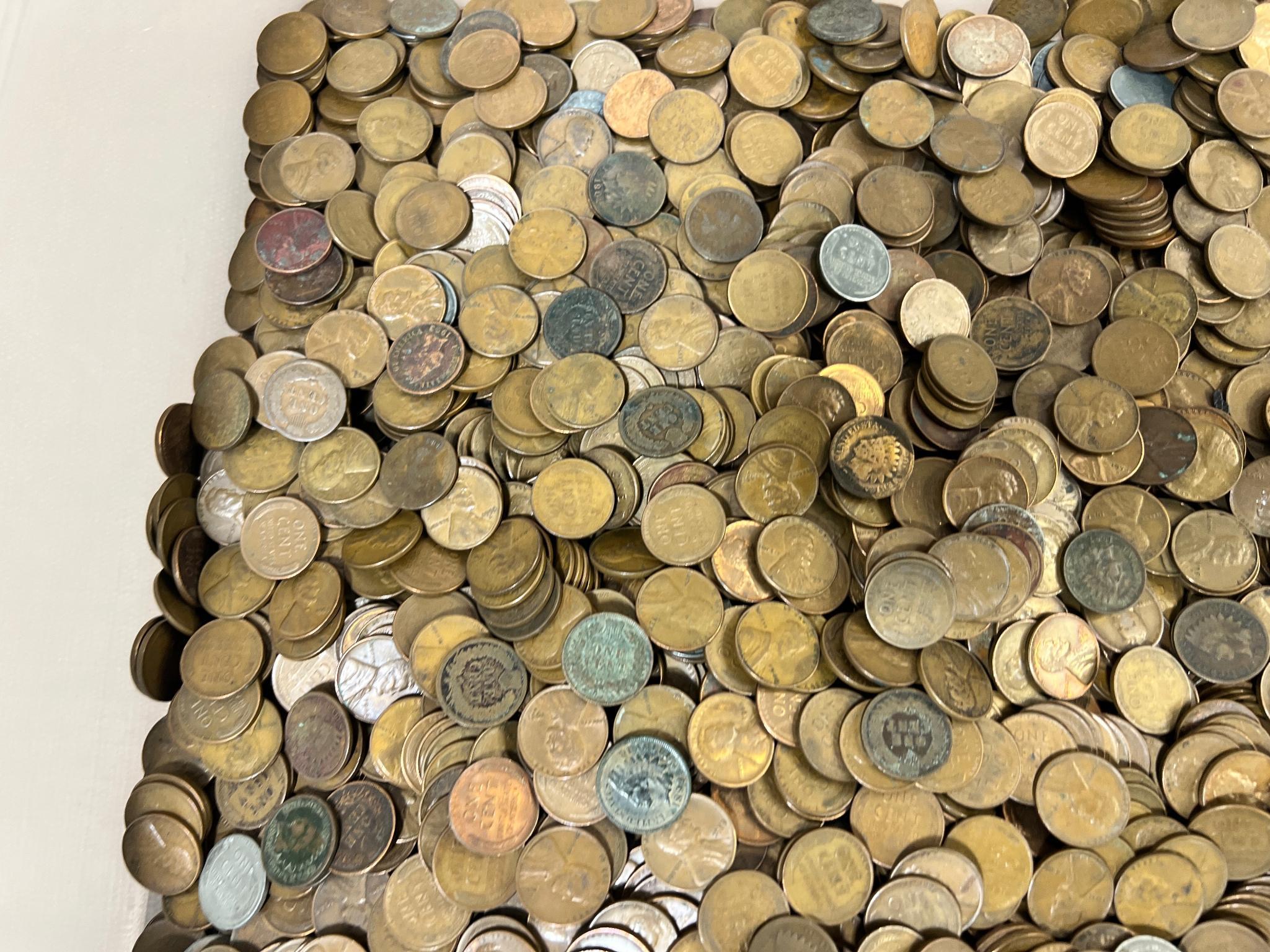 25+ pounds of Wheat cents w/ some Indianhead cents